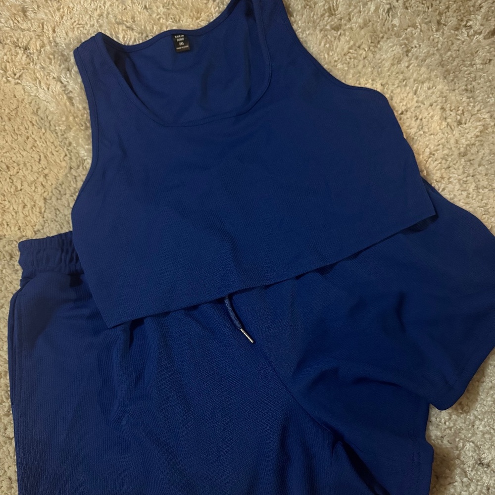 Two Piece Blue Short set